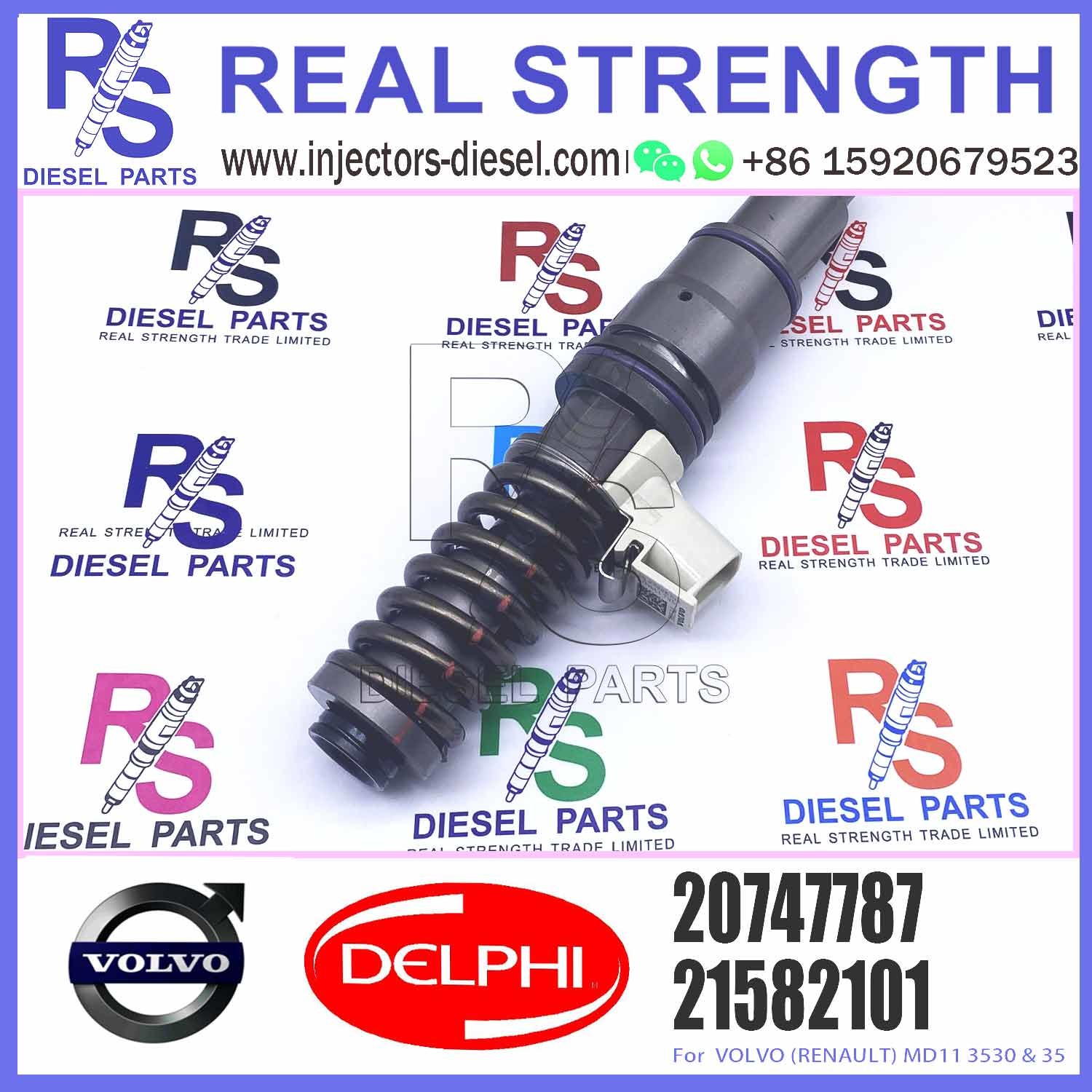 21582101 BEBE4D37001 Diesel Fuel Injector For VOL-VO (RENAULT) MD11 E3.18,7485003951 7421582101 20747787 21585101