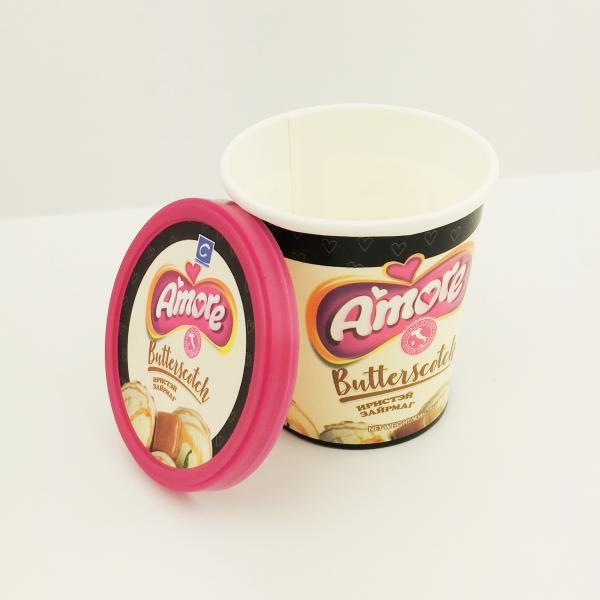 6oz 175ml Paper Frozen Yogurt Cups , Flat Lid Custom Ice Cream Paper Cups With