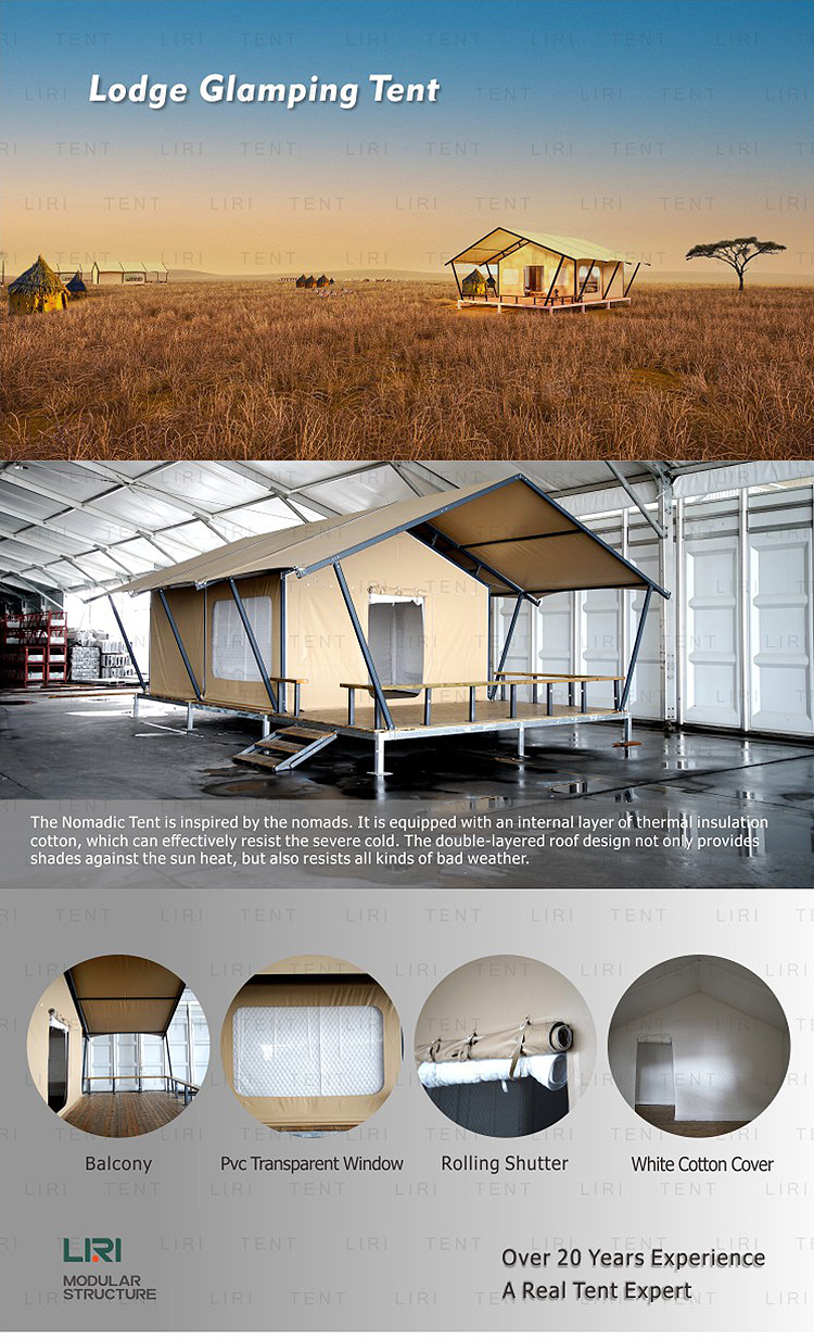 4.5m Span Width Luxury Glamping Tents Resort Outdoor Desert Mongolian Nomad Safari Lodge