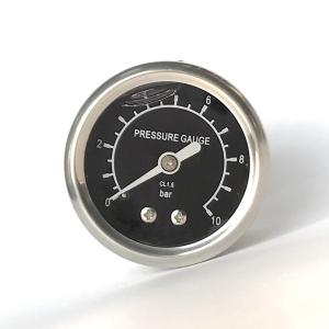 Quality 1.5&quot; 10 bar Back Mount Manometer Black Dial Hydraulic Pump All Stainless Steel Pressure Gauge wholesale