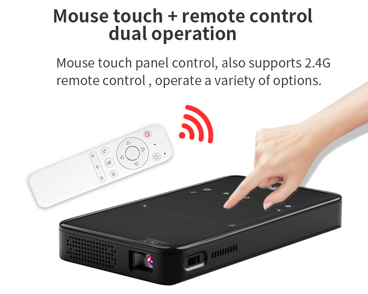 Black 4K Mini Portable Projector Dustproof Waterproof Android Mapping DLP Projector