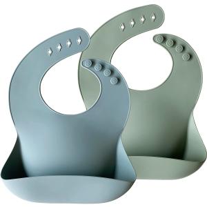 Quality Molding In One Adjustable Waterproof Feeding Bibs With Food Catcher Pocket wholesale