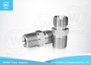 Quality Durable BSP / BSPT Male Straight Hydraulic Tube Fittings 60 Degree Flare Fittings wholesale