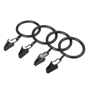 Quality Curtains Hanging Iron Metal 35mm Curtain Rod Rings With Clips wholesale
