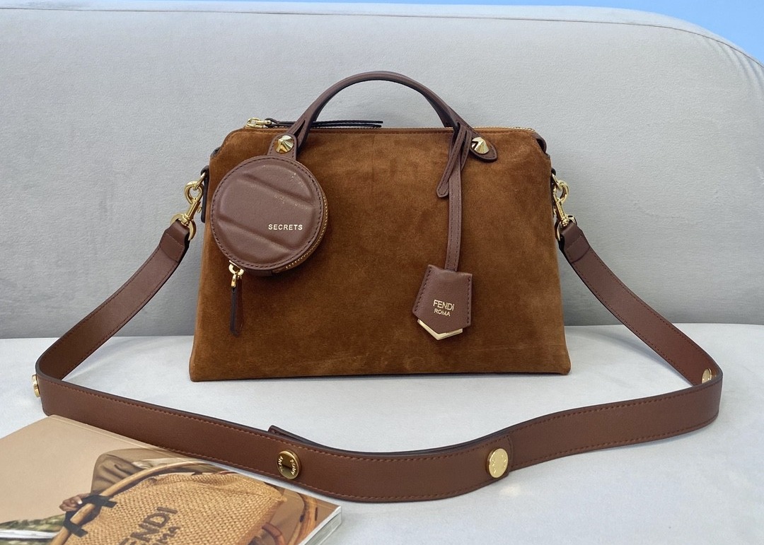Bytheway soft cowhide genunie leather and deerskin Womens Luxury Handbag Circular pendant handbag