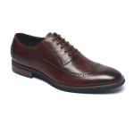 Spring Dark Brown Lace Up Mens Leather Dress shoes