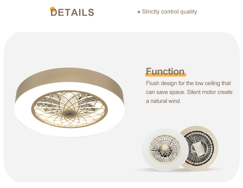 20" 3-Color LED Ceiling Fan with Remote Simple and Functional Design by 1stshine