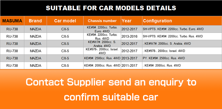 2011-2017 Year RU-738 MASUMA Auto Chassis Parts for MAZDA CX-5 1Y KD35-28-80XC
