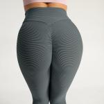 Senda Stripe Lifts Buttock Tall Waist Non See Through Yoga Leggings