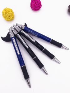 Quality Promotional advertising ball point pen with rubber grip metal ball point pen wholesale