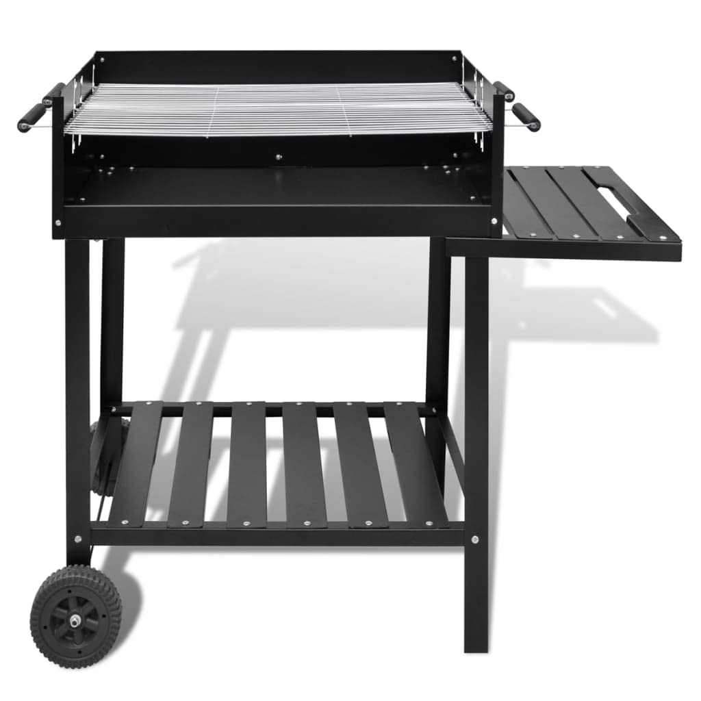 73.5*22.5cm x 2 Cooking Area Outdoor Trolley Flat Top Charcoal Grill with 2 Wheels