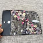Authentic True Stingray Skin Female Zipper Coin Pocket Genuine Leather Lady