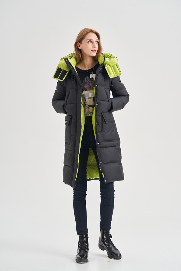 FODARLLOY Ladies Warm Hooded Cotton-Padded Clothes Women Slim Long Down Winter Jackets Women Water Repellent Puffer Coats