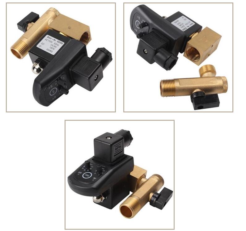 Brass High Pressure Solenoid Valve With OPT Timer 1/2" 110V AC For Air Compressor