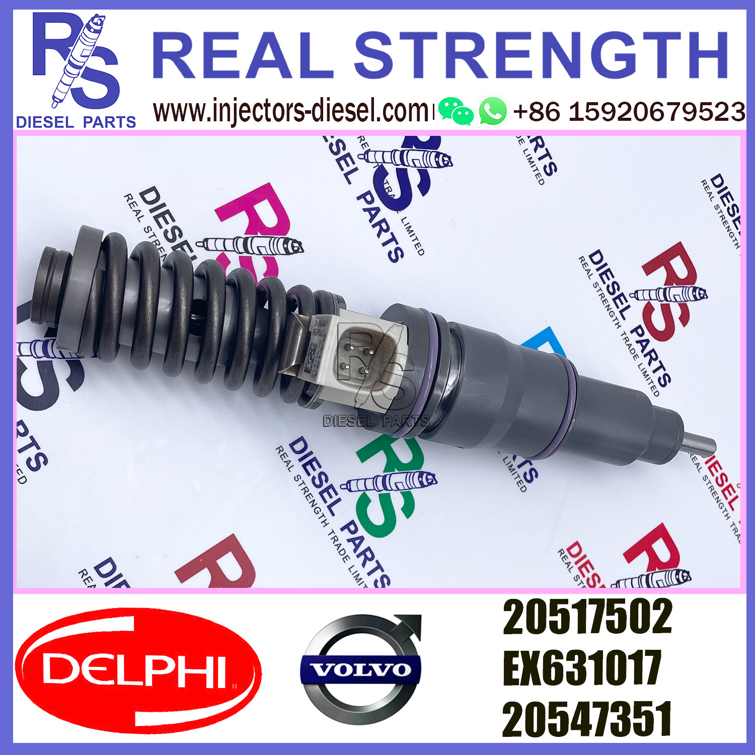 DELPHI 4pin EX631017 20547351 Diesel pump Injector 20517502 EX631017 20547351 E3.5 for V-O-L-V D12 3155 465 BHP