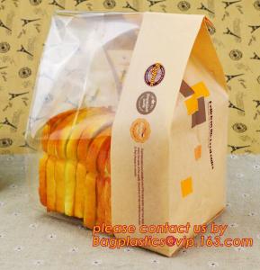Quality OPP Window Paper Bags, opp paper bags, Custom printed French bread packaging kraft paper bags with window, Take away wholesale