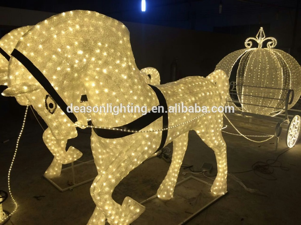 Led christmas horse carriage cinderella carriage