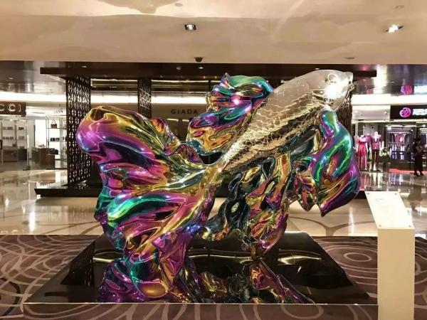 Colorful painted stainless steel statue sculptures ,customized art statue