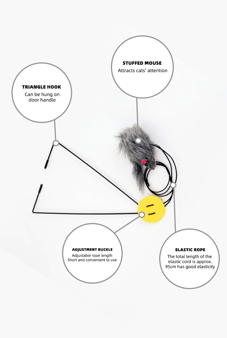 Cat Feather Toy Retractable Teaser Hanging Interactive Indoor Cats OEM/ODM Accepted