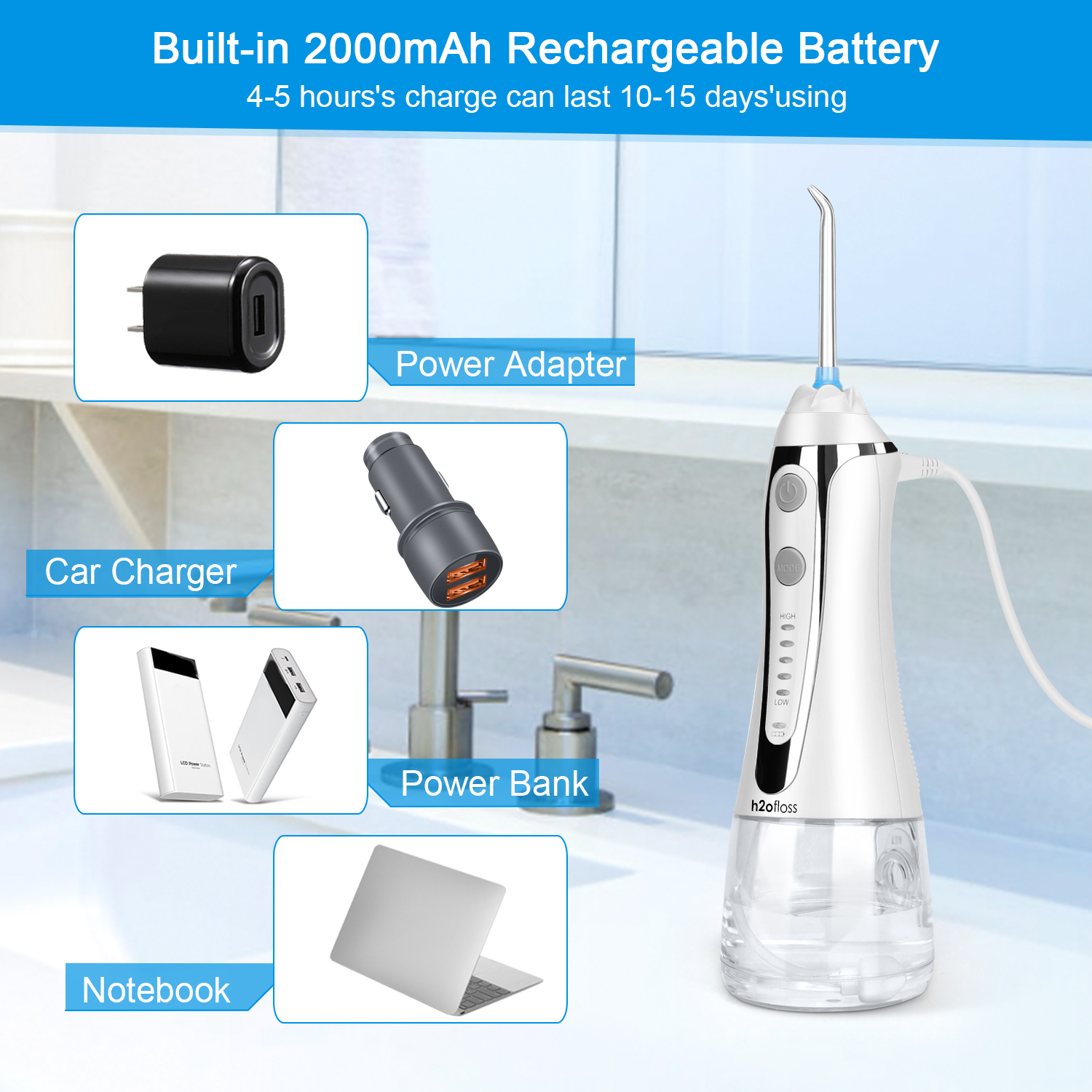 Wholesale Cheap Oral Irrigator IPX7 Waterproof OEM/ODM Electric Teeth Cleaning Device Home Travel Dental Floss Water Flosser