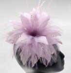 Graduation Occasion pink feather fascinator , Hackle Flower Feather Headband