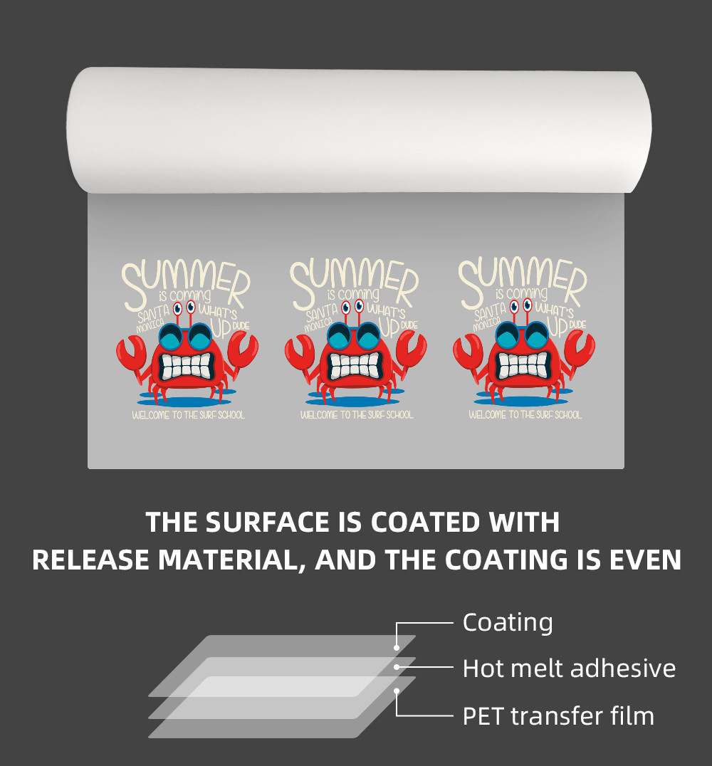 0.075mm PET Printing Film Cool Tear One Sided DTF Digital Transfer Film