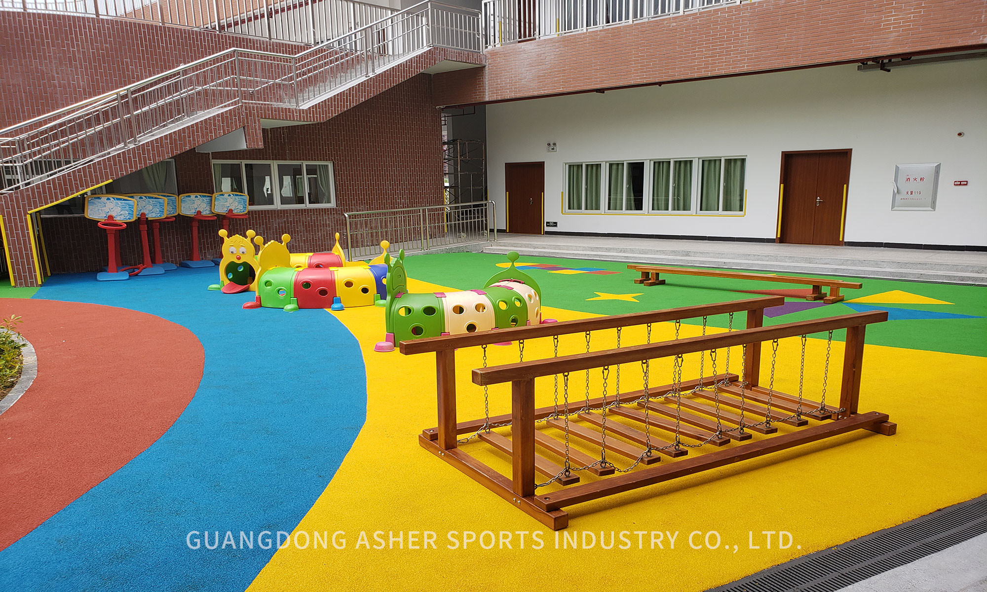 Shock Proof EPDM Floor Tiles Recycled Customized Colored Surface