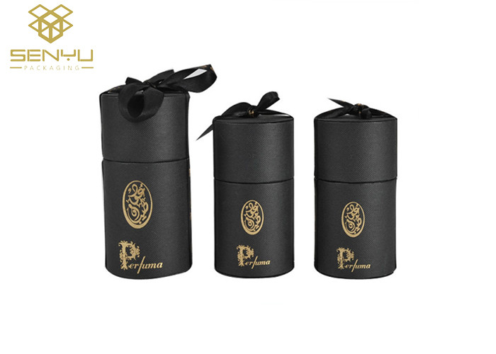 T Shirt Paper Cylinder Packaging With Gold Foil Stamp Clothes Package