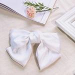 Satin Silk Hair Accessories Clips Butterfly Big Hair Bow Clips Girls 21cmx13cm