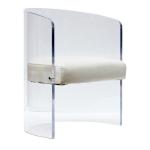 CE White Acrylic Frame Leather Cushion Chair Defaico Furniture