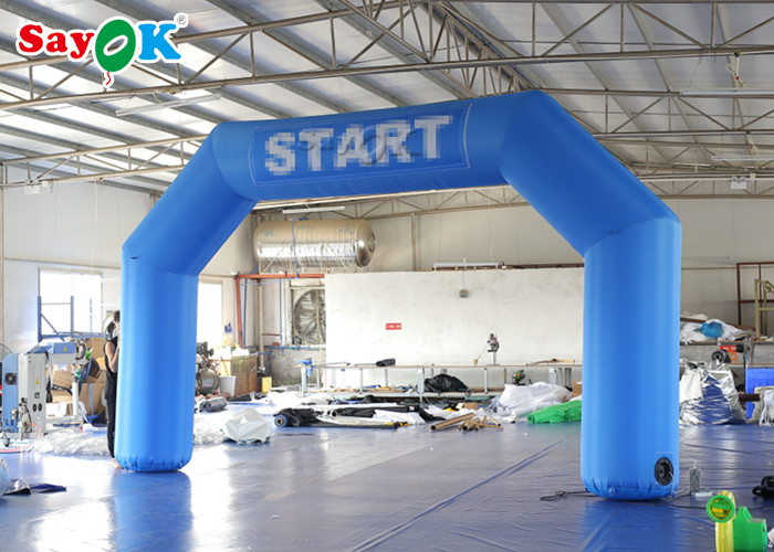 Entrance Gate Arch Designs Blue Start Line Inflatable Arch With Air Blower For Promotions Customized Logo