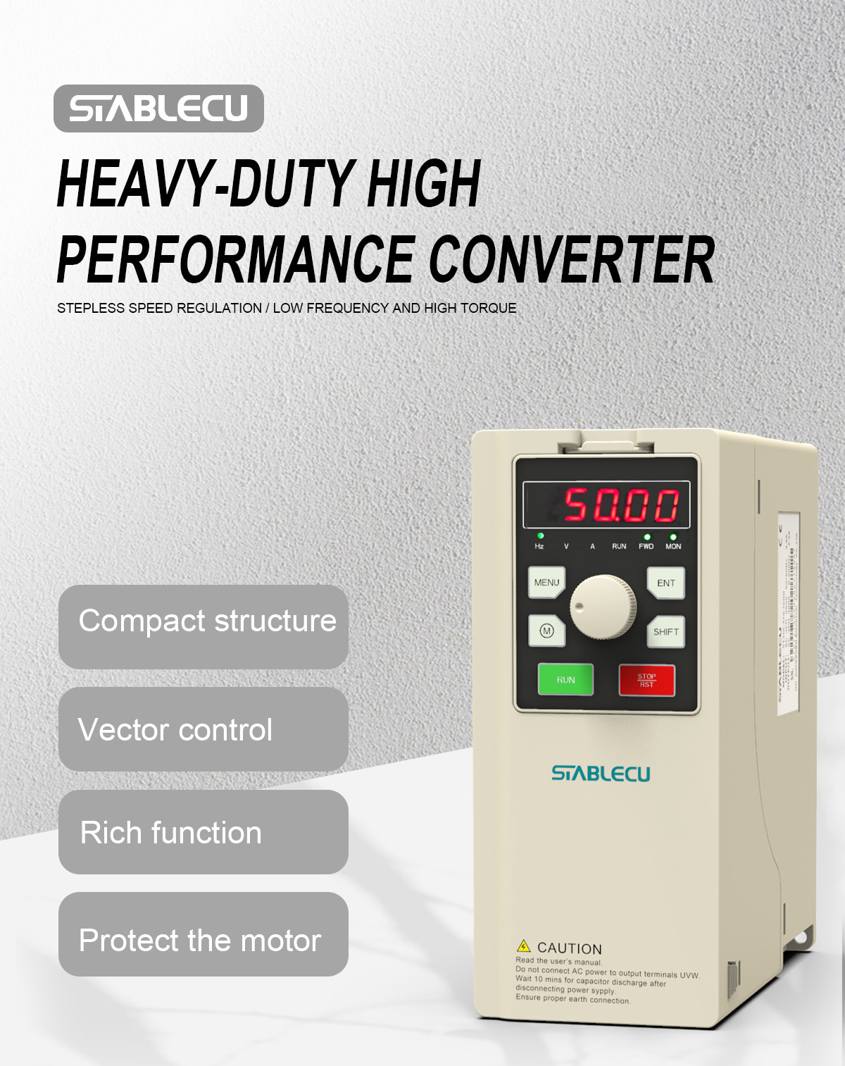 0.75KW Variable Frequency Inverter 3 Phase 380V 50HZ 60HZ Converter