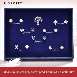 Quality 92.5% 1.5g Antler Sterling Silver Jewelry Sets SGS Love Earring Set Blue Antler wholesale