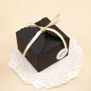 Quality LSX Black Paper Boxes Birthday Wedding Favour Bomboniere Cake Candle Gift Boxes wholesale