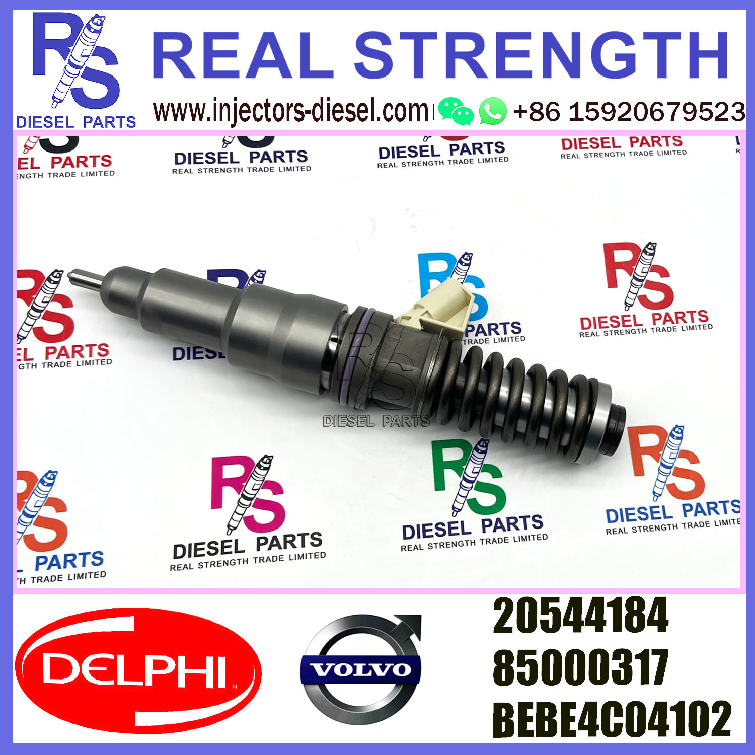 DELPHI 2pin injector 20544184 85000317 BEBE4C04102 Diesel pump Injector V-O-L-V BEBE4C04102 E1 for V-O-L-V 16 LITRE E1 EURO