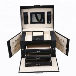 Quality Locked Portable Jewelry Display Cases , Portable Earring Organizer Box wholesale