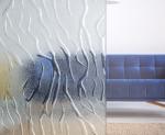 6-12mm Patterned Tempered Glass , Coloured Textured Glass Oleophobic Coating