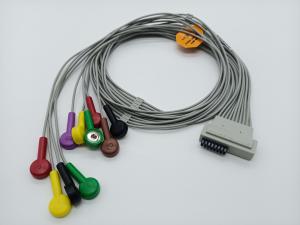 Quality IEC AHA Snap Clip Banana 4.0 Holter ECG Cable 1m Compatible CARDIOLINE wholesale