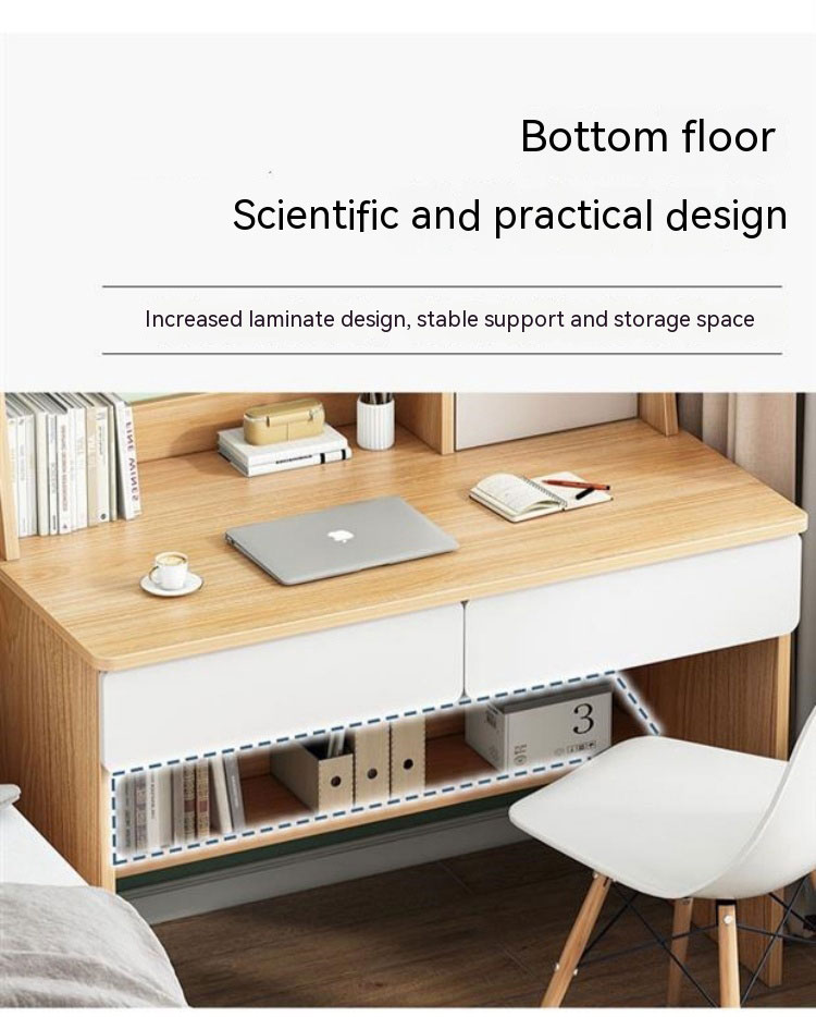 Study Bookshelf Combination Home Office Desk with Multifunctional Table and Simple Design