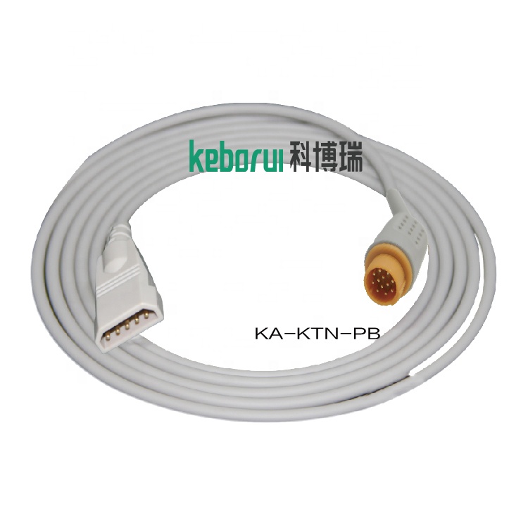 IBP adapter cable compatible for Kontron blood pressure cable to PVB transducer