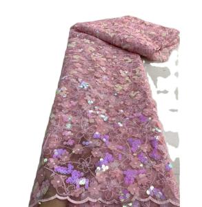Quality Dubai 3d embroidery lace heavy beaded luxury 3D lace fabric wholesale