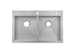 PVD Stainless Steel 304 Kitchen Sink Double Counter Top Basin