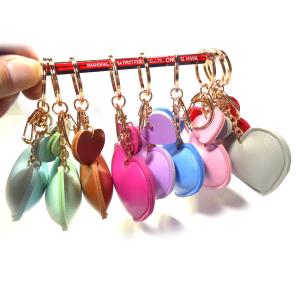 Quality ODM Personalised Brass Plating Heart Leather Keychain Handbag Charms wholesale