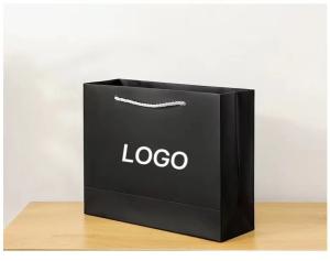 Quality OEM Luxury Black Paper Jewelry Gift Bags 12x16x7cm To 29x22x9cm wholesale