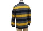 Black And Yellow Mens Knitted Polo Shirt , Long Sleeve Collar T Shirt With