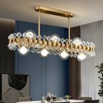 Rectangle color crystal chandelier for dining room kitchen island post modern