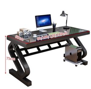 Quality Customers Logo Office Home School Computer Desk with Tempered Glass wholesale