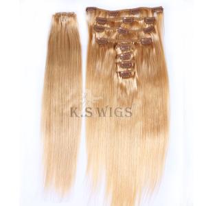 Quality 8 Piece Clip-on Hair ,100% Human Hair Clip on Hair Extensions wholesale