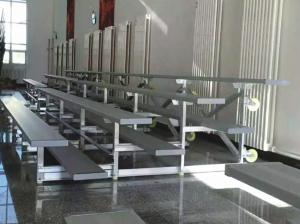 Quality Silver color Tennis Court Portable Outdoor Bleachers 300mm Step Height wholesale