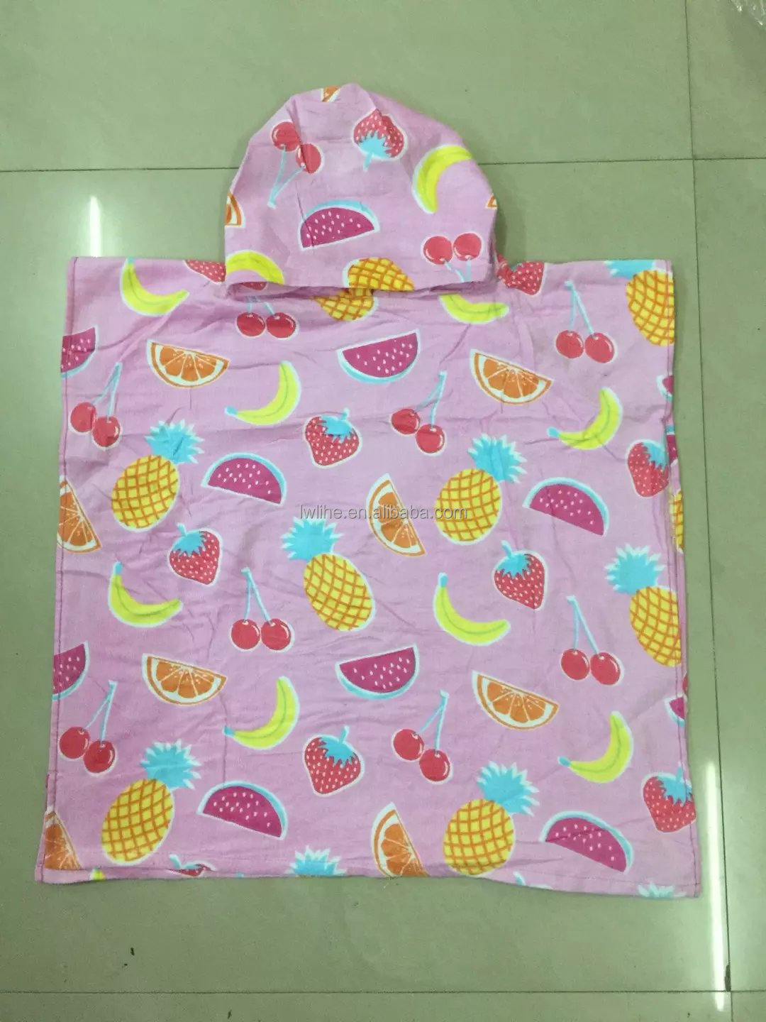 custom designer print with logo sublimation kids poncho beach towel